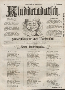 Kladderadatsch, 13. Jahrgang, 18. März 1860, Nr. 13