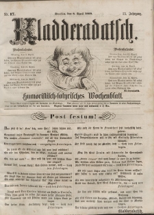 Kladderadatsch, 13. Jahrgang, 8. April 1860, Nr. 17