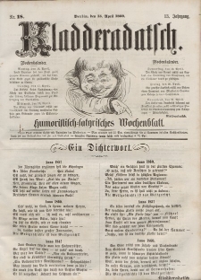 Kladderadatsch, 13. Jahrgang, 15. April 1860, Nr. 18