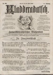Kladderadatsch, 13. Jahrgang, 22. April 1860, Nr. 19