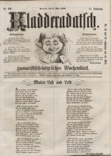 Kladderadatsch, 13. Jahrgang, 6. Mai 1860, Nr. 21