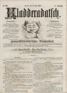 Kladderadatsch, 13. Jahrgang, 10. Juni 1860, Nr. 27