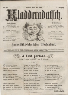 Kladderadatsch, 13. Jahrgang, 1. Juli 1860, Nr. 31