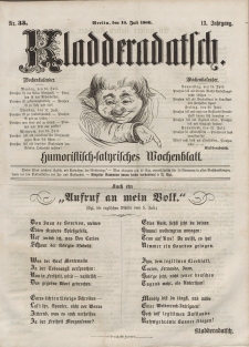 Kladderadatsch, 13. Jahrgang, 15. Juli 1860, Nr. 33