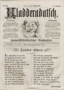 Kladderadatsch, 13. Jahrgang, 12. August 1860, Nr. 37