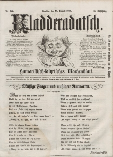 Kladderadatsch, 13. Jahrgang, 19. August 1860, Nr. 38