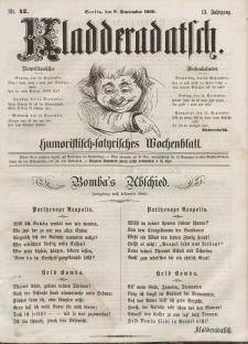 Kladderadatsch, 13. Jahrgang, 9. September 1860, Nr. 42