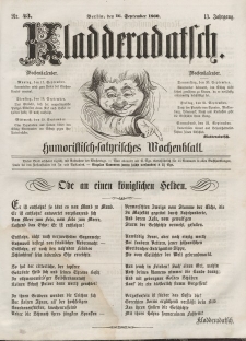 Kladderadatsch, 13. Jahrgang, 16. September 1860, Nr. 43