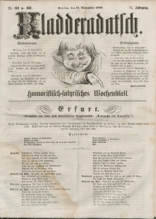 Kladderadatsch, 13. Jahrgang, 11. November 1860, Nr. 51/52