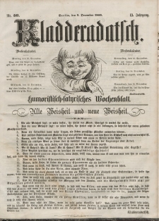 Kladderadatsch, 13. Jahrgang, 9. Dezember 1860, Nr. 56