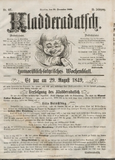 Kladderadatsch, 13. Jahrgang, 16. Dezember 1860, Nr. 57