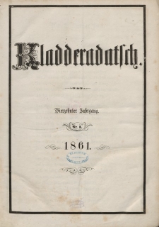 Kladderadatsch, 14. Jahrgang, 2. Januar 1861, Nr. 1
