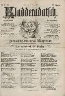 Kladderadatsch, 14. Jahrgang, 10. Februar 1861, Nr. 6/7