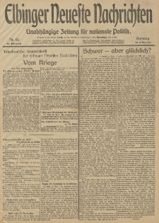 Elbinger Neueste Nachrichten, Nr. 86 Sonntag 30 März 1913 65. Jahrgang