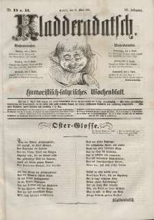 Kladderadatsch, 14. Jahrgang, 31. März 1861, Nr. 14/15
