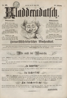 Kladderadatsch, 14. Jahrgang, 28. April 1861, Nr. 19
