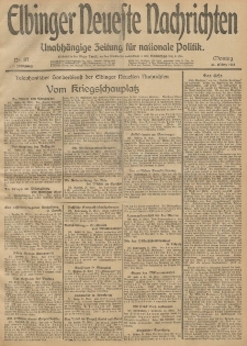 Elbinger Neueste Nachrichten, Nr. 87 Montag 31 März 1913 65. Jahrgang