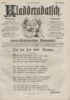 Kladderadatsch, 14. Jahrgang, 16. Juni 1861, Nr. 27