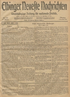 Elbinger Neueste Nachrichten, Nr. 329 Montag 1 Dezember 1913 65. Jahrgang