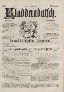 Kladderadatsch, 14. Jahrgang, 4. August 1861, Nr. 35