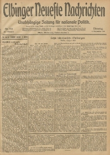 Elbinger Neueste Nachrichten, Nr. 330 Dienstag 2 Dezember 1913 65. Jahrgang