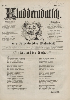 Kladderadatsch, 14. Jahrgang, 6. Oktober 1861, Nr. 46