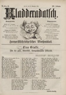 Kladderadatsch, 14. Jahrgang, 10. November 1861, Nr. 51/52