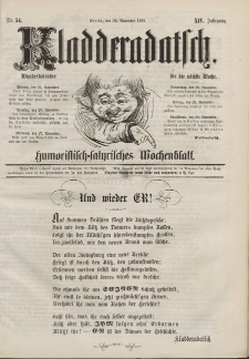 Kladderadatsch, 14. Jahrgang, 24. November 1861, Nr. 54