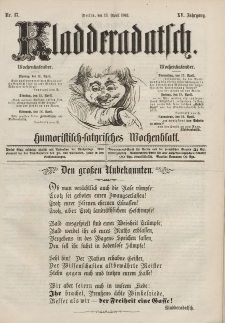 Kladderadatsch, 15. Jahrgang, 13. April 1862, Nr. 17