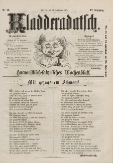 Kladderadatsch, 15. Jahrgang, 21. September 1862, Nr. 43
