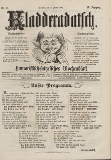 Kladderadatsch, 15. Jahrgang, 12. Oktober 1862, Nr. 47