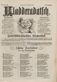 Kladderadatsch, 15. Jahrgang, 28. Dezember 1862, Nr. 59/60