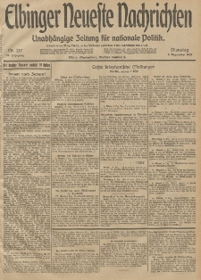 Elbinger Neueste Nachrichten, Nr. 337 Dienstag 9 Dezember 1913 65. Jahrgang