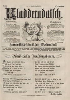 Kladderadatsch, 16. Jahrgang, 26. April 1863, Nr. 19