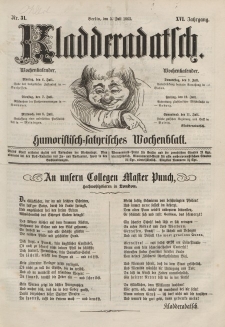 Kladderadatsch, 16. Jahrgang, 5. Juli 1863, Nr. 31