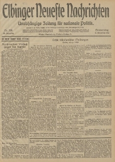 Elbinger Neueste Nachrichten, Nr. 339 Donnerstag 11 Dezember 1913 65. Jahrgang