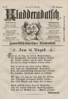 Kladderadatsch, 16. Jahrgang, 16. August 1863, Nr. 37