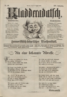 Kladderadatsch, 16. Jahrgang, 30. August 1863, Nr. 40