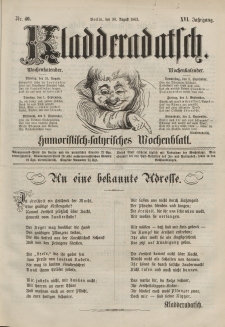 Kladderadatsch, 16. Jahrgang, 30. August 1863, Nr. 40