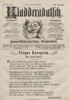 Kladderadatsch, 16. Jahrgang, 15. November 1863, Nr. 52/53