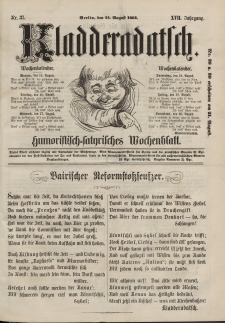 Kladderadatsch, 17. Jahrgang, 14. August 1864, Nr. 37