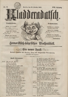 Kladderadatsch, 17. Jahrgang, 30. Oktober 1864, Nr. 51