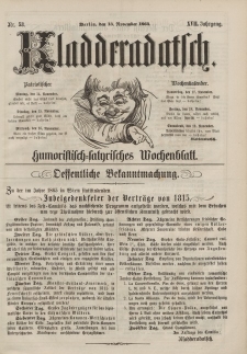 Kladderadatsch, 17. Jahrgang, 13. November 1864, Nr. 53