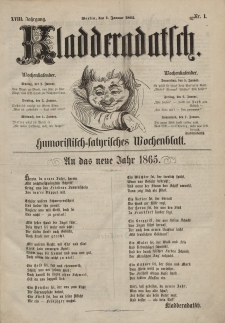 Kladderadatsch, 18. Jahrgang, 1. Januar 1865, Nr. 1