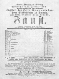 Faust - afisz Johann Wolfgang Goethe