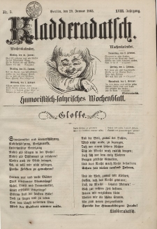 Kladderadatsch, 18. Jahrgang, 29. Januar 1865, Nr. 5
