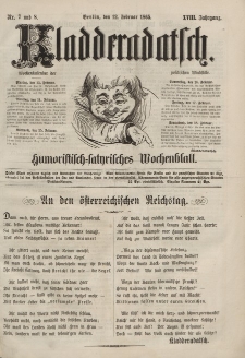 Kladderadatsch, 18. Jahrgang, 12. Februar 1865, Nr. 7/8