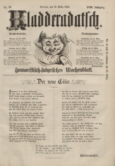 Kladderadatsch, 18. Jahrgang, 19. März 1865, Nr. 13