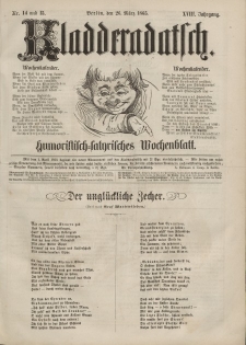 Kladderadatsch, 18. Jahrgang, 26. März 1865, Nr. 14/15
