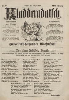Kladderadatsch, 18. Jahrgang, 9. April 1865, Nr. 17
